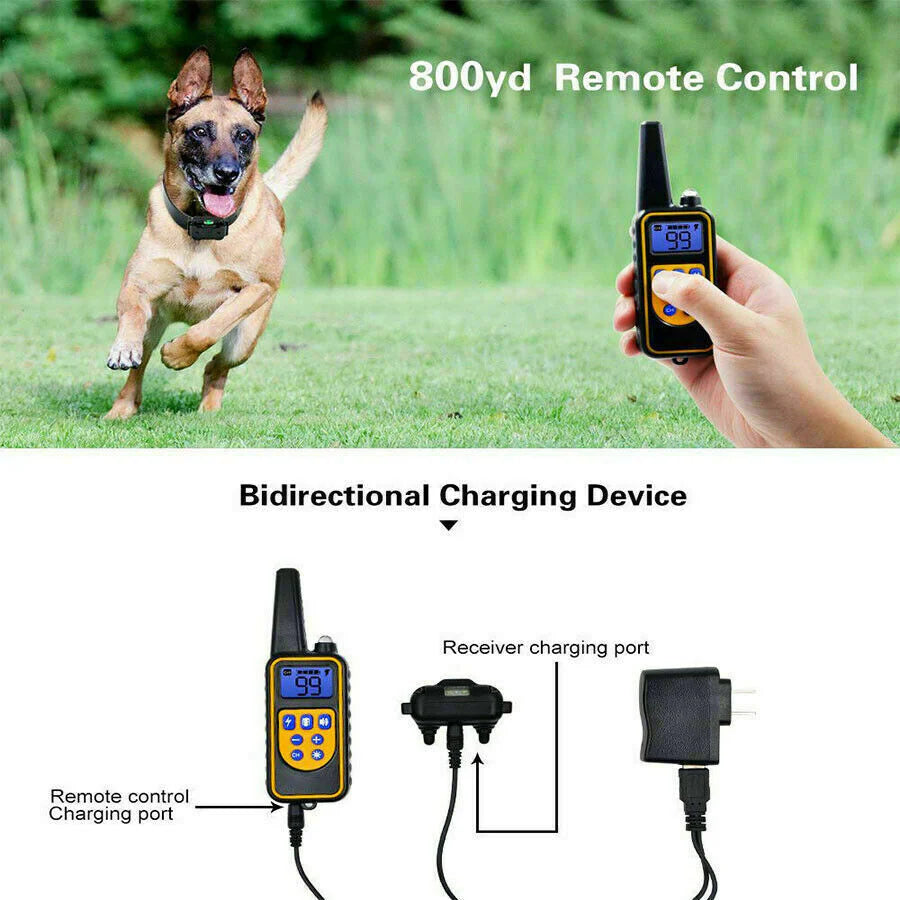 2700 FT Remote Dog Shock Training Collar Rechargeable Waterproof LCD Pet Trainer